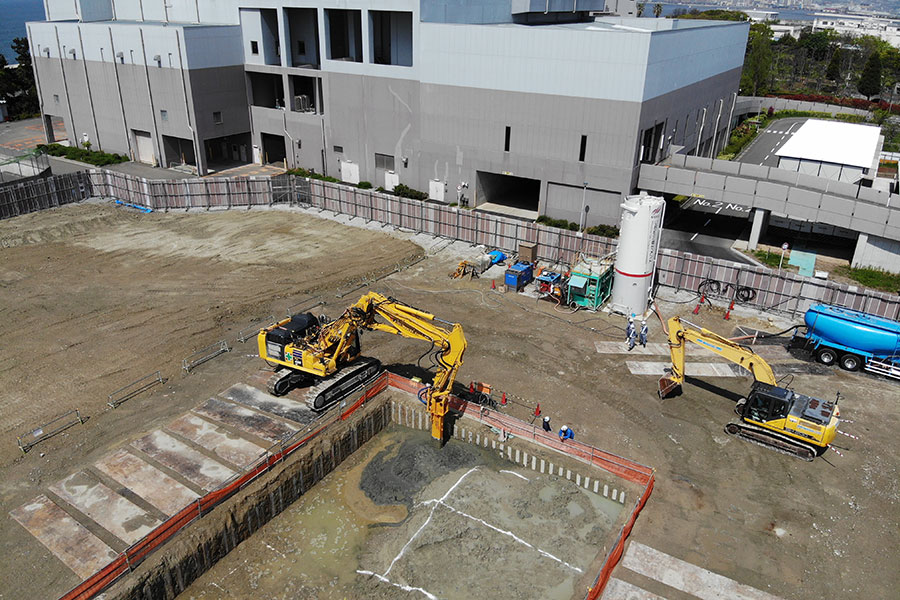 ごみピット底地盤改良工事