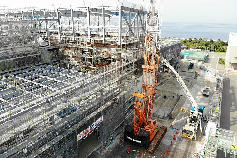 ごみピット上部コンクリート打設状況