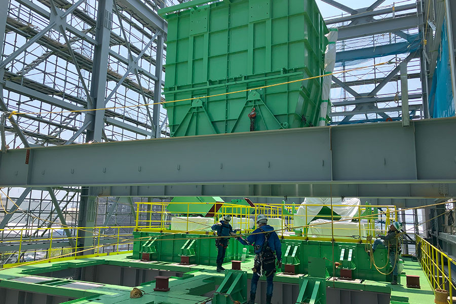 ごみピット上部コンクリート打設状況